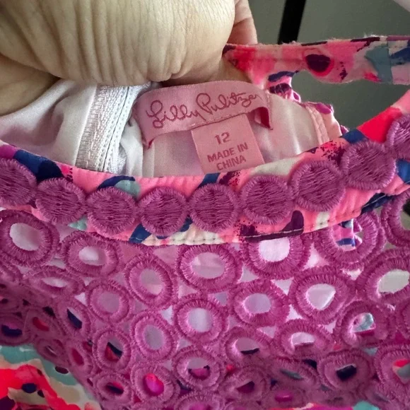 Lilly Pulitzer Kinley dress Colony Coral Shell Out Patten size 12 - Picture 3 of 4